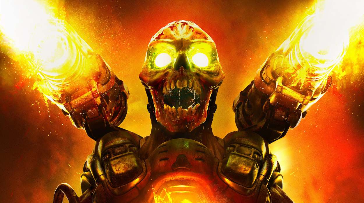 Game art featuring an enemy in Doom, the 2016 version, which is one of the very best Doom games ever.