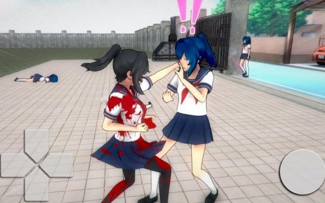 School girls brawling in Yandere Simulator