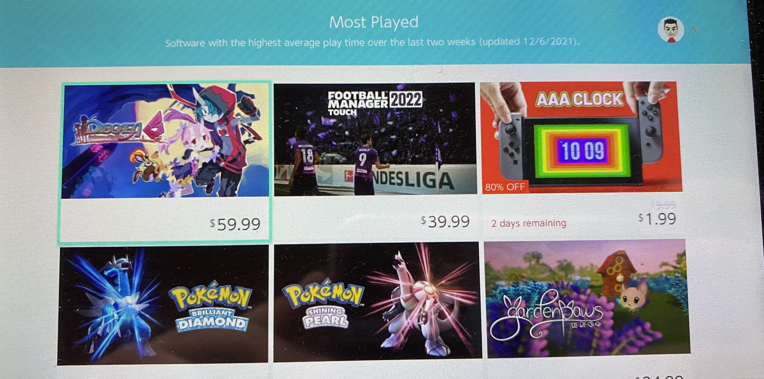 eShop most played