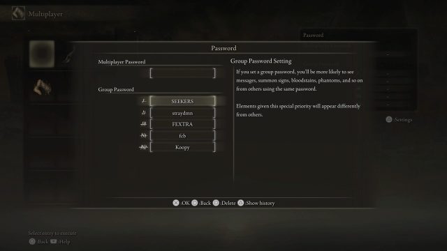 Group passwords to use for a Rune buff in Elden Ring