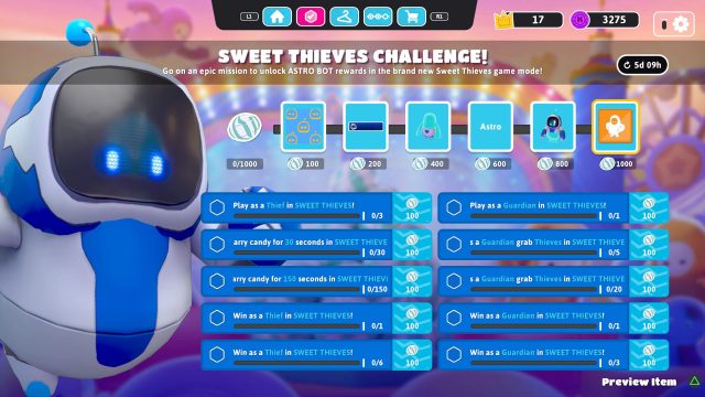 Fall Guys Astro Bot challenge goals