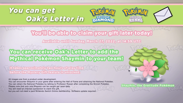 free Shaymin in Pokemon