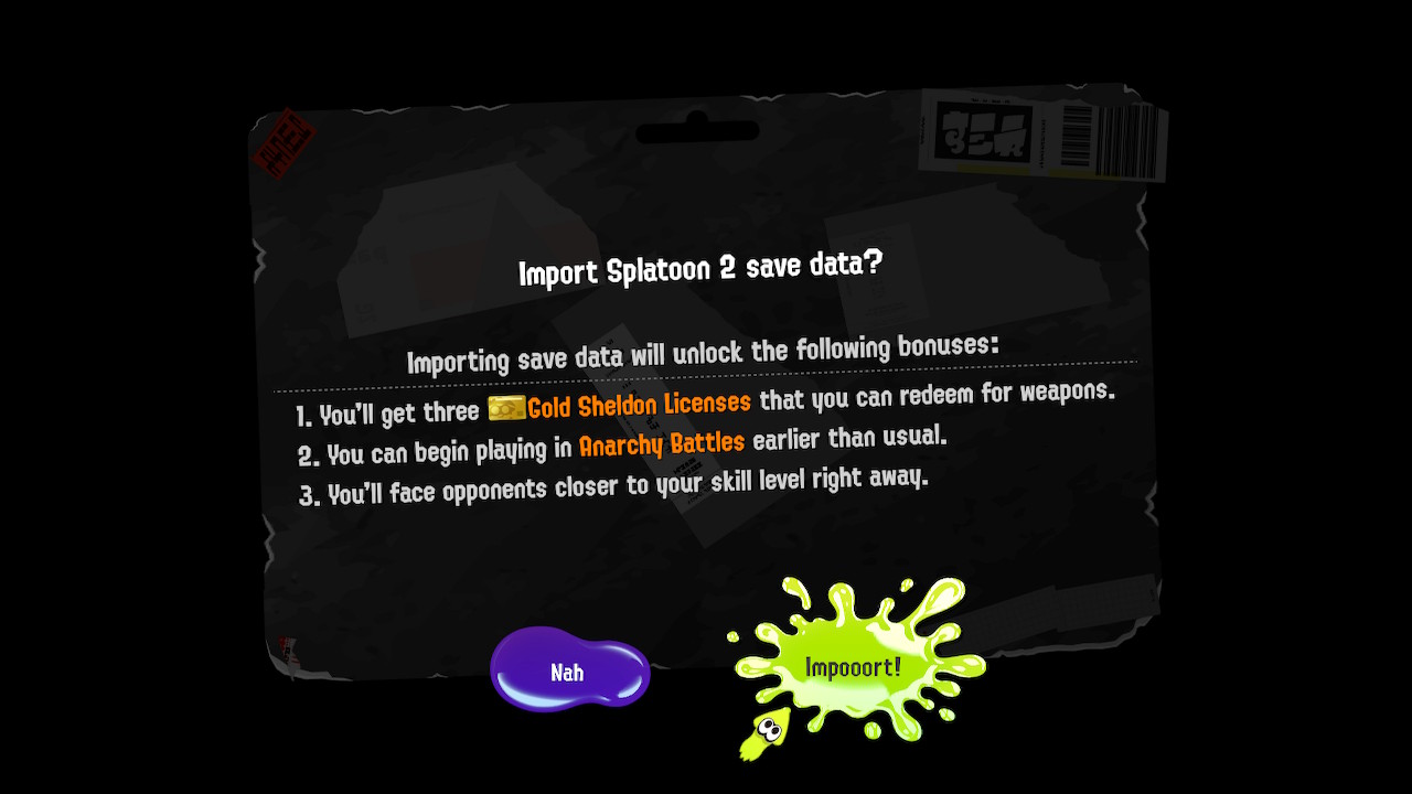 Splatoon 2 to Splatoon 3 save data 1