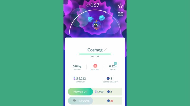 Cosmog in Pokemon Go