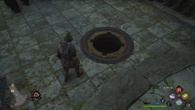 Hogwarts Legacy courtyard bridge sewer grate