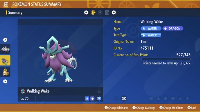 Walking Wake Summary in Pokemon Scarlet & Violet