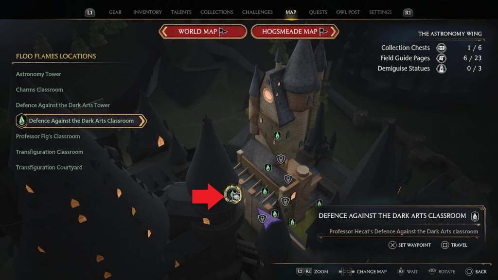 Hogwarts Legacy Undercroft map