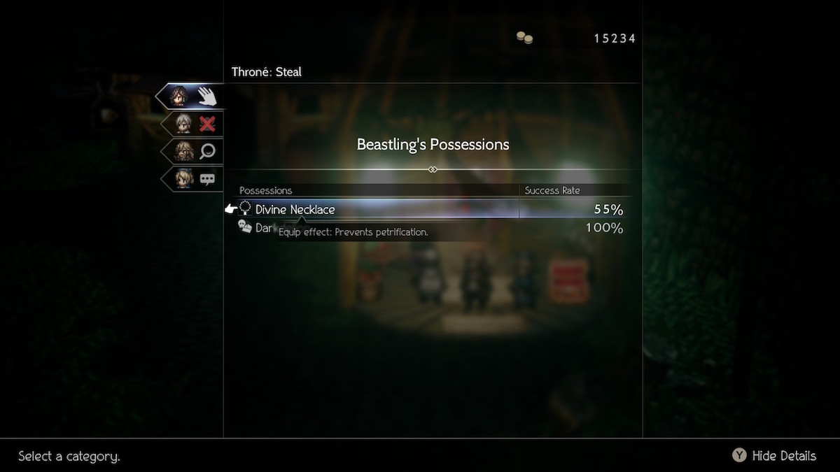 stealing the divine necklace in octopath traveler 2