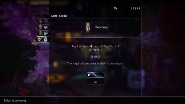 soothing the beastling in octopath traveler 2