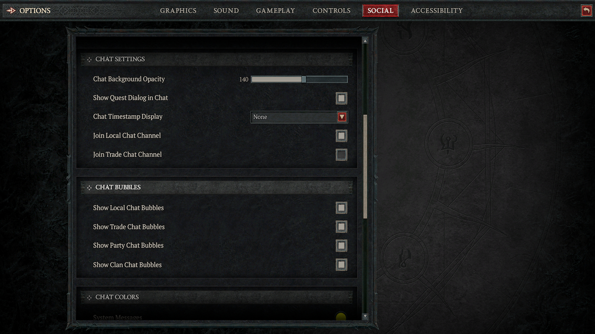 Disable Chat in Diablo 4