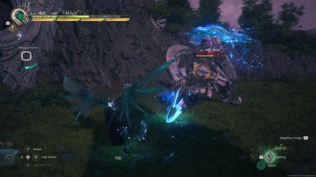 Clive using Megaflare with Bahamut