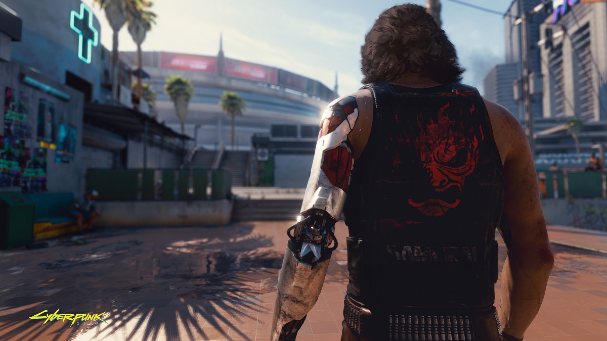 Cyberpunk 2077: Johnny Silverhand walking away from the camera.