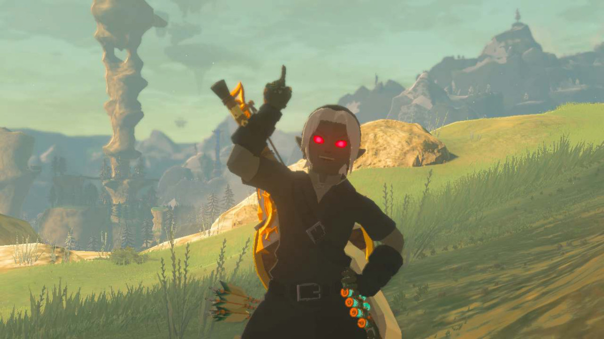 Link wearing Dark Tunic in The Legend of Zelda: Tears of the Kingdom.