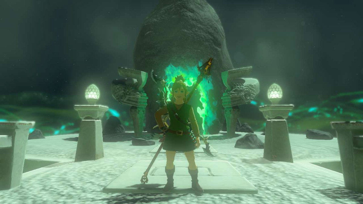 Link in Chichim Shrine in The Legend of Zelda: Tears of the Kingdom.