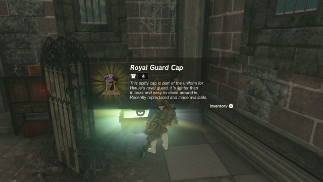 The Royal Guard Cap in The Legend of Zelda: Tears of the Kingdom.