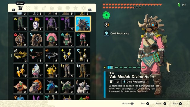 Vah Medoh Divine Helm in The Legend of Zelda: Tears of the Kingdom.