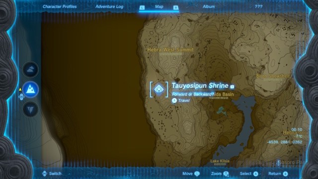 tauyosipun shrine on the map in tears of the kingdom