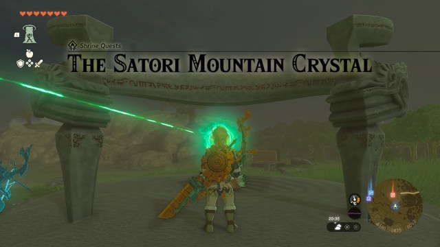 the start of the satori mountain crystal shrine quest