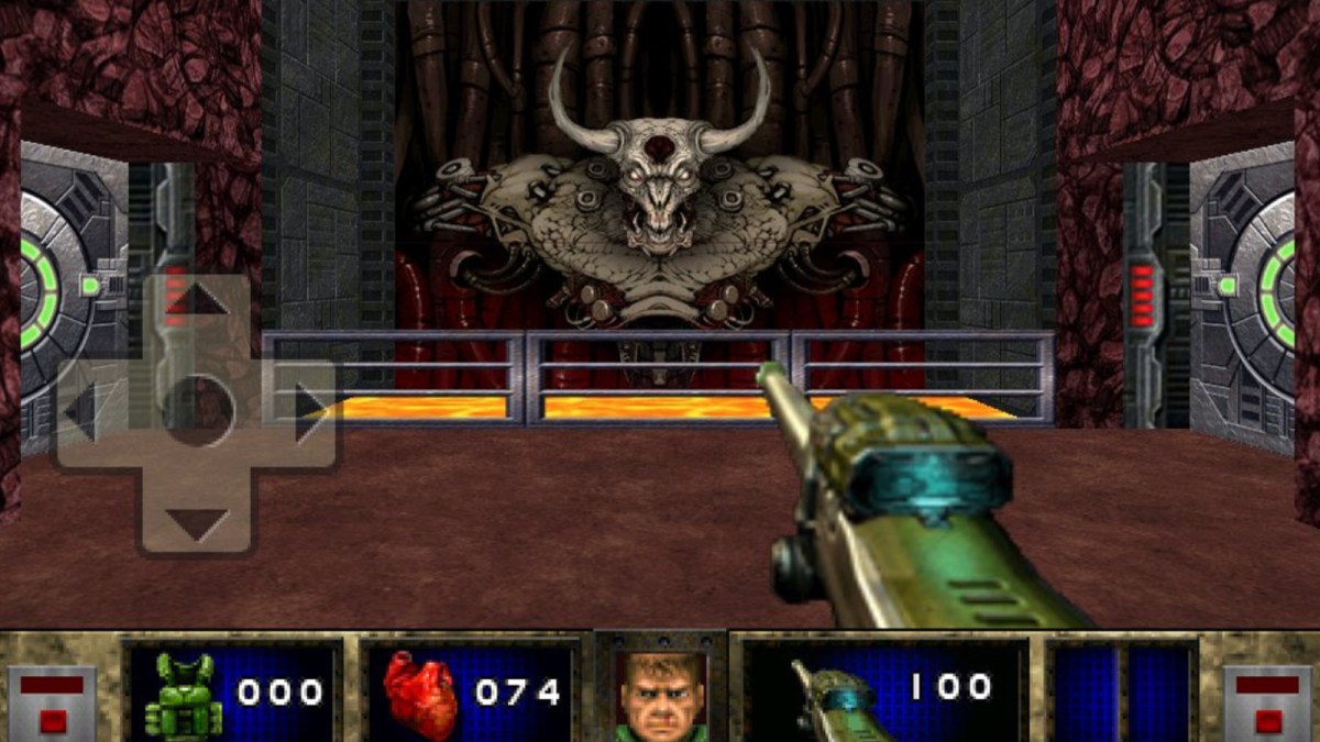 A boss battle in DOOM RPG