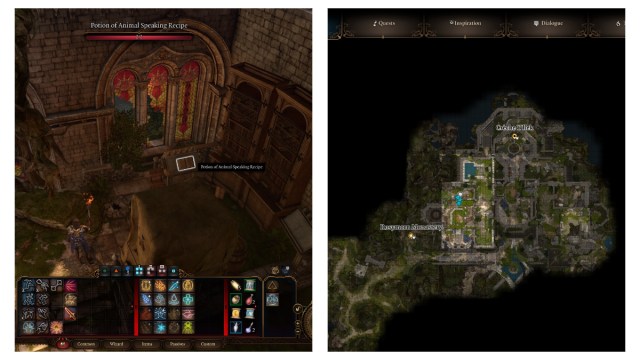 Where to find Potion of Animal Speaking recipe in Baldur's Gate 3