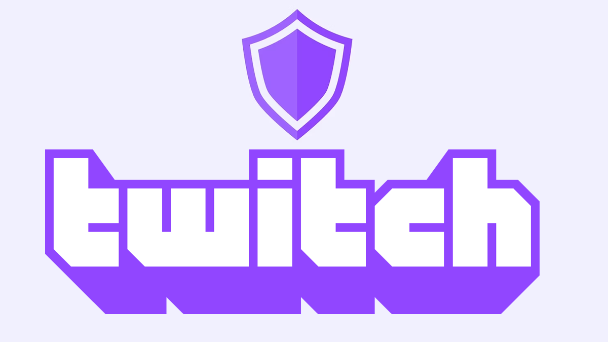 The streaming platform's traditional logo, combined with its branded safety shield, as Twitch bans ramp up to include blocking banned users from viewing streams.