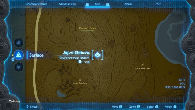 jojon shrine on the map in tears of the kingdom