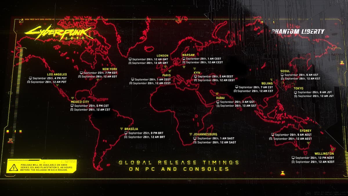 Phantom Liberty release time map