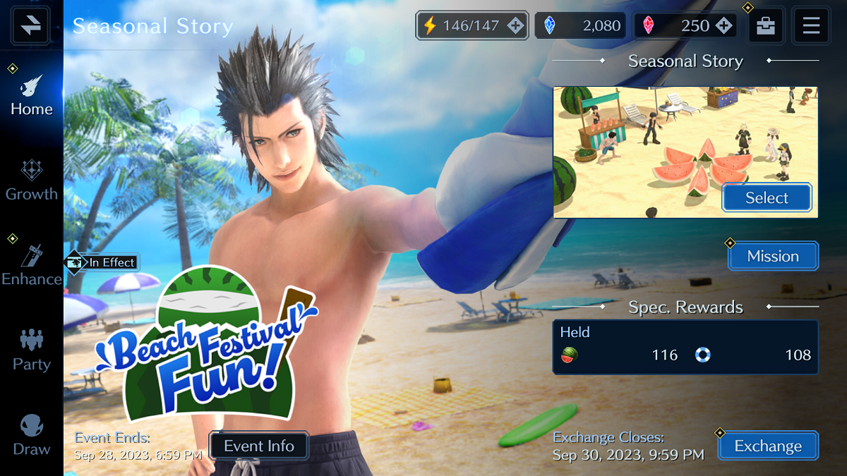 Final fantasy 7 Ever Crisis Beach Festival event guide