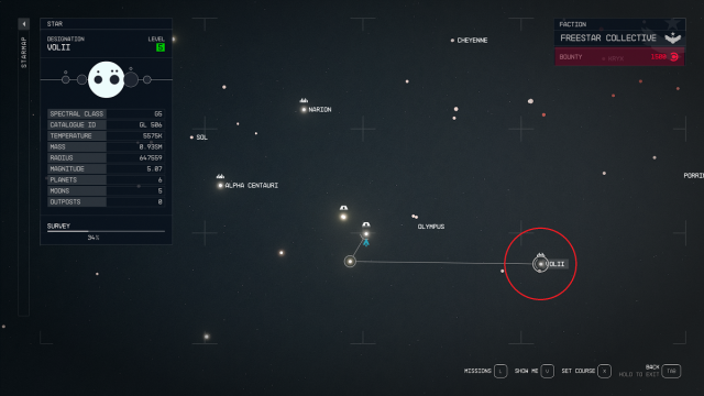 Where is the city Neon in Starfield? The Volii System