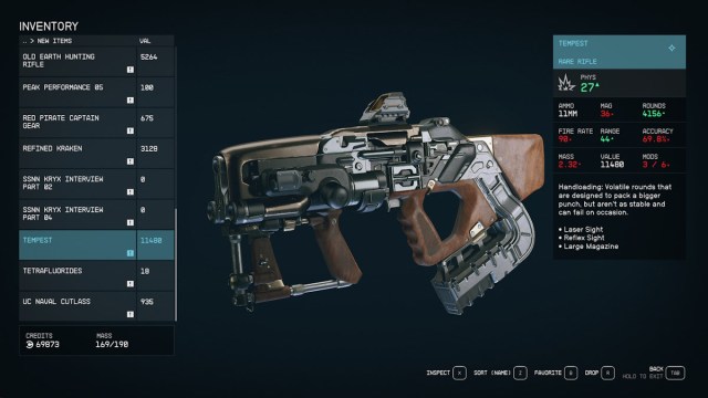 get the Tempest unique rifle in Starfield gun