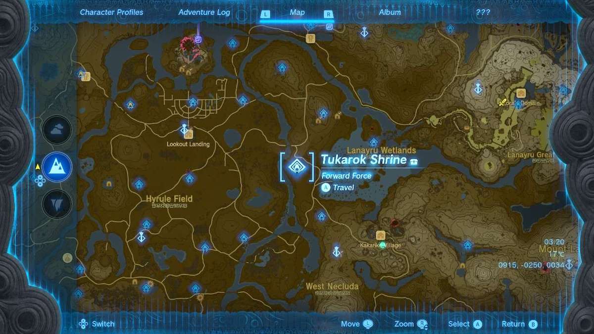 tukarok shrine on the map in tears of the kingdom