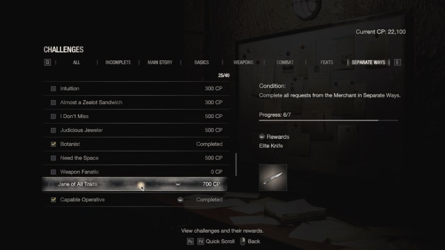 RE4 Remake Separate Ways DLC- All weapon unlocks knife