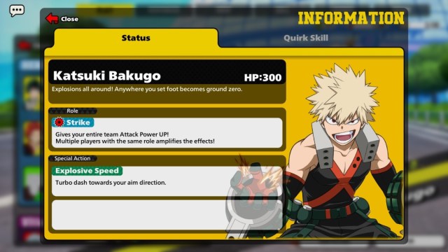 Bakugo is a strong Assault My Hero Ultra Rumble character