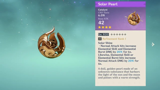 Solar Pearl battle pass weapon and effect in Genshin Impact