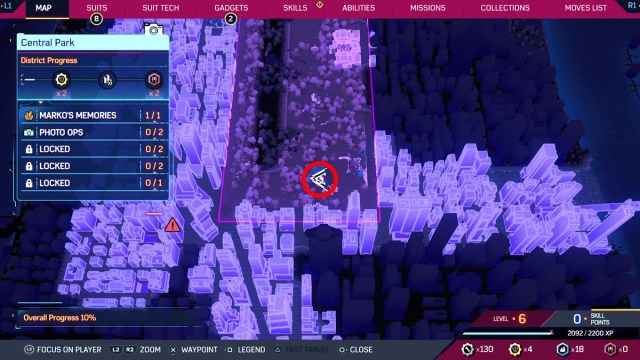 All Marko's Memories locations in Spider-Man 2 central park