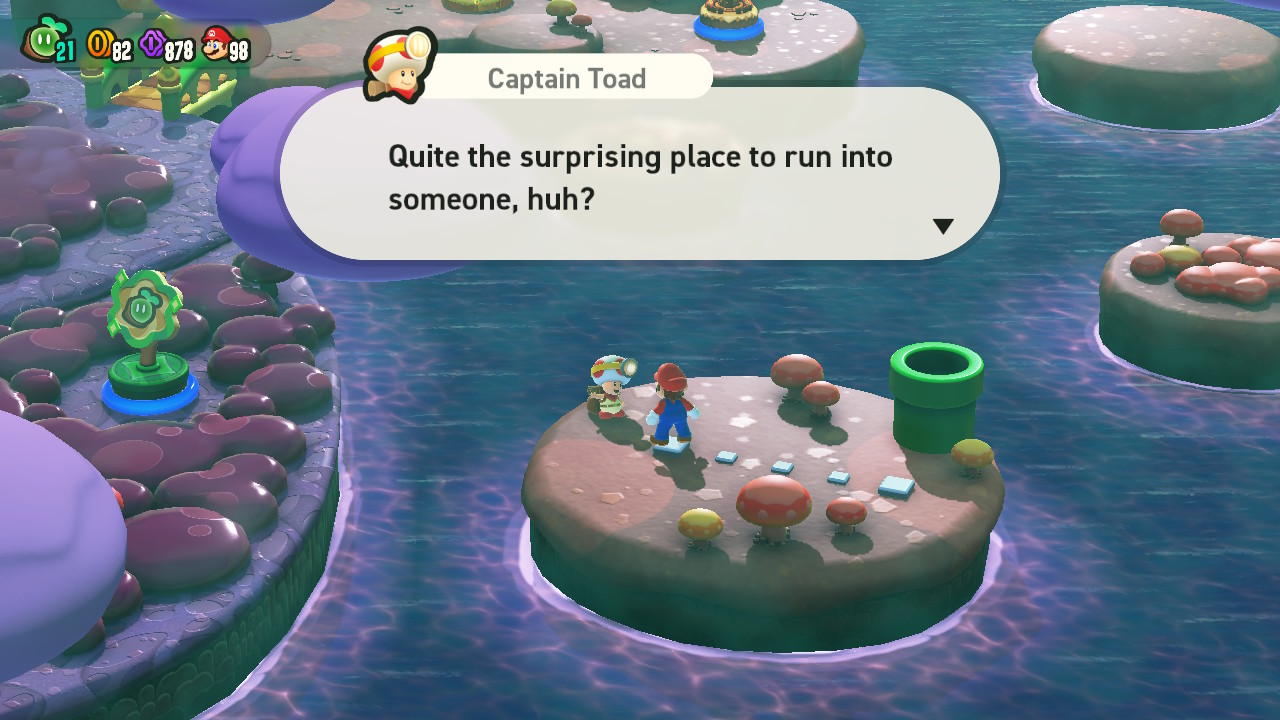 Mario and Captain Toad in Super Mario Bros Wonder