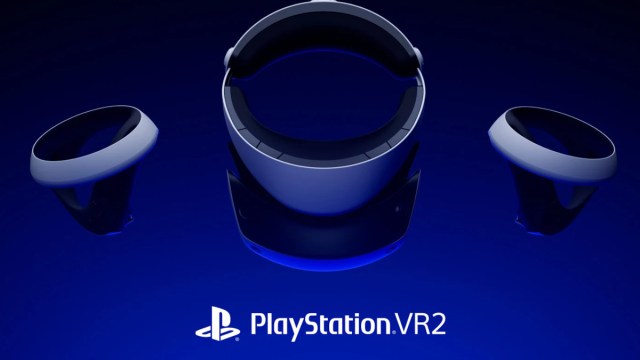 PlayStation VR2 headset and controllers.