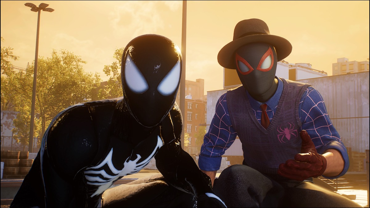 Venom and Miles Morales in Spider-Man 2.