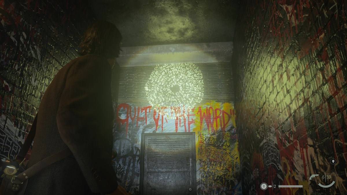 All Dark Place Words of Power locations in Alan Wake 2 word high up on wall