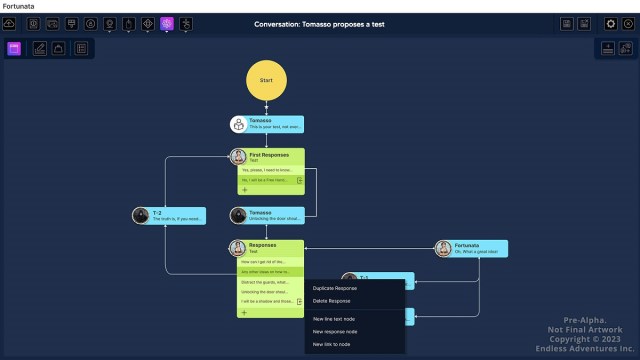 Endless Adventures conversation flow chart