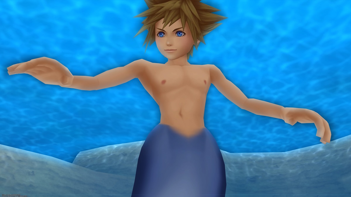 Merman Sora in Kingdom Hearts 2