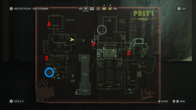 All Words of Power locations in Alan Wake 2 cinema map with locations