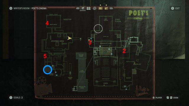 All Words of Power locations in Alan Wake 2 cinema map with locations