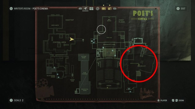 stuck in the 'Out in the Night' Alan Wake 2 backlot map