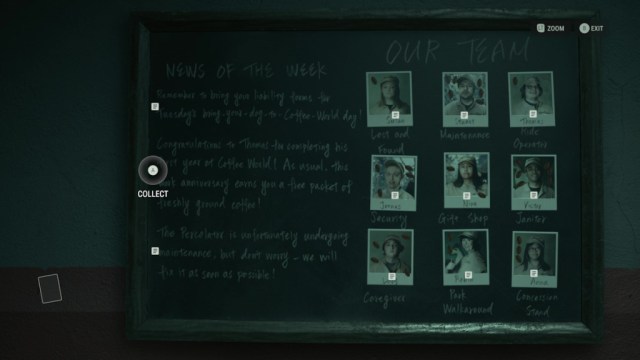Coffee World safe code puzzle in Alan Wake 2 staff board