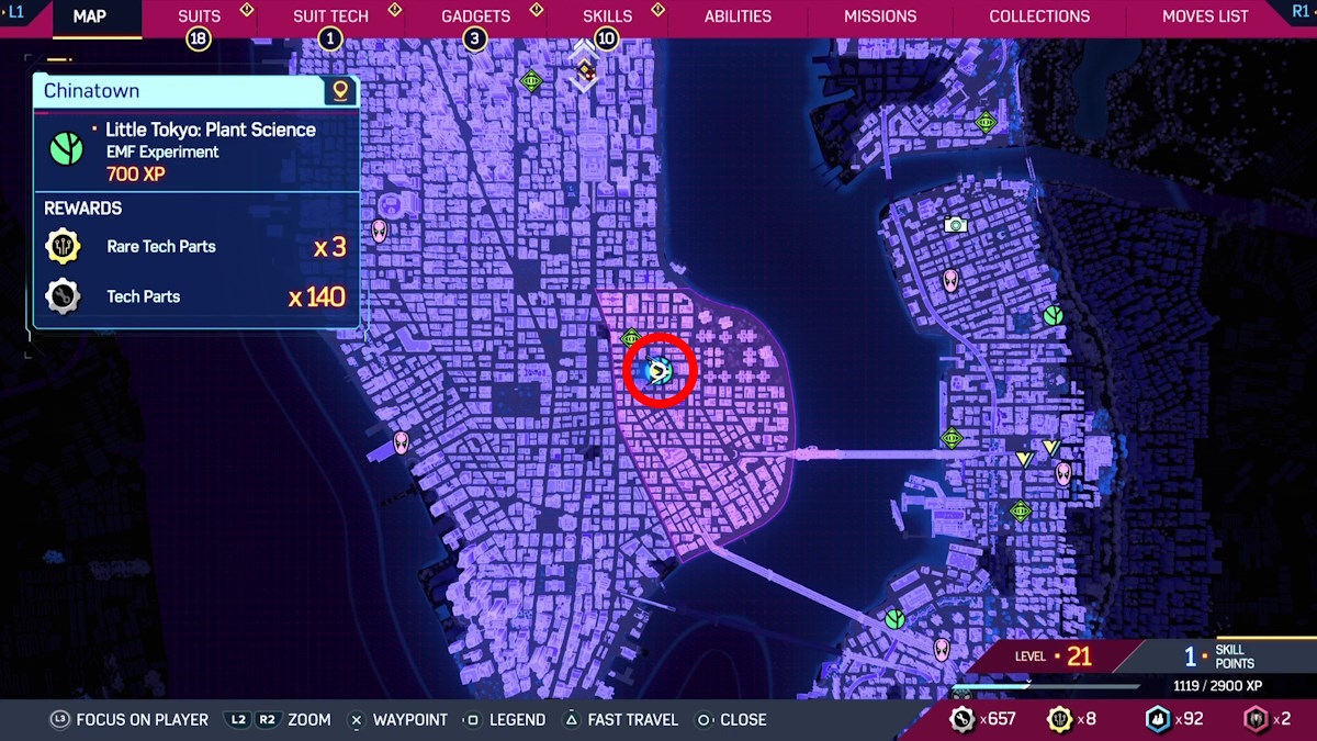 All EMF experiment locations in Spider-Man 2 chinatown location