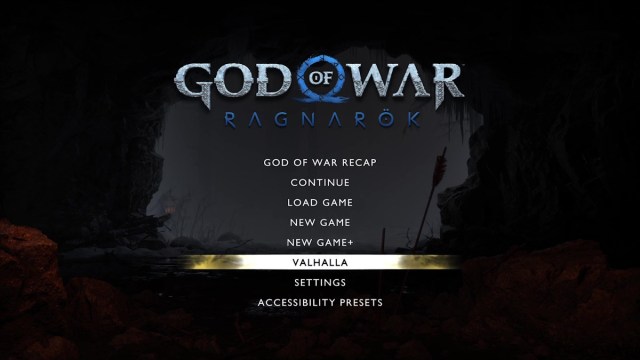 How to start the God of War Ragnarok: Valhalla DLC menu options