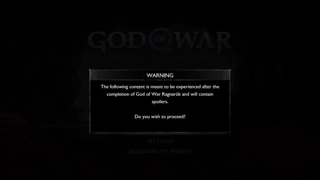 How to start the God of War Ragnarok: Valhalla DLC story spoiler warning