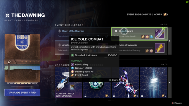 the challenge to get the albedo wing in destiny 2 dawning