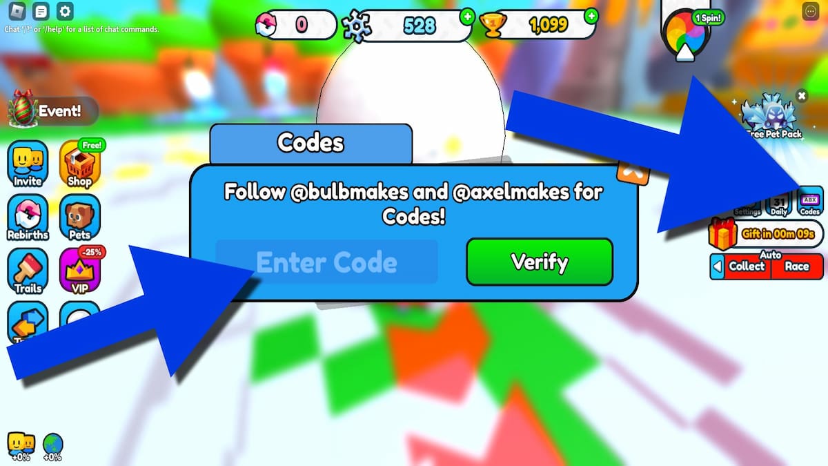 How to redeem codes in Snowball Roll Race